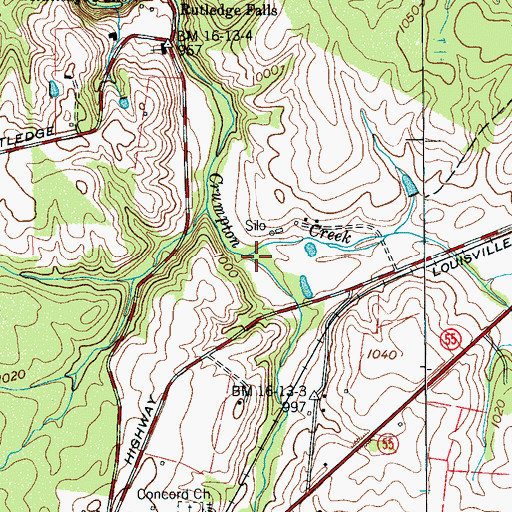 Topographic Map of Hickerson Spring Branch, TN