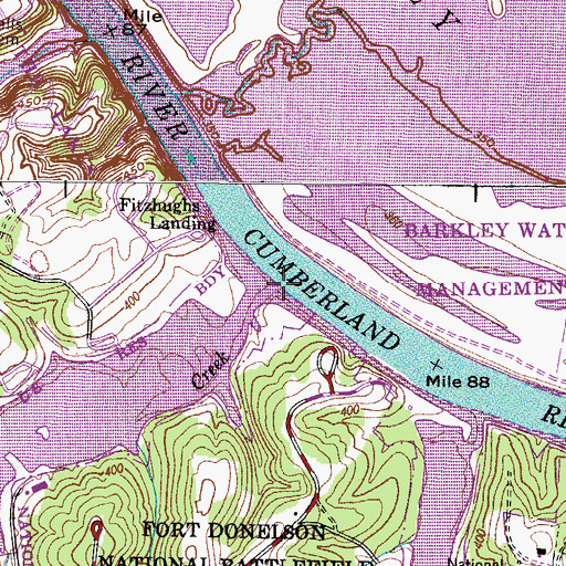 Topographic Map of Hickman Creek, TN