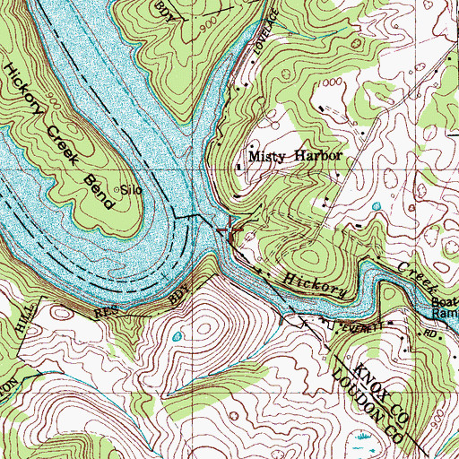 Topographic Map of Hickory Creek, TN