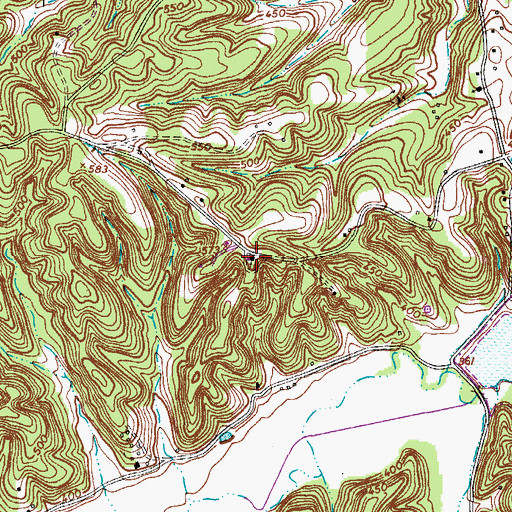 Topographic Map of Hickory Grove Church, TN