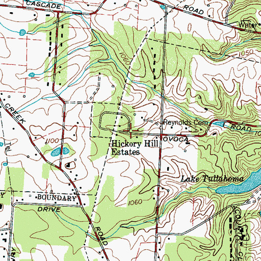 Topographic Map of Hickory Hill Estates, TN