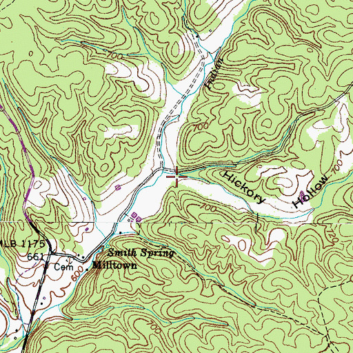Topographic Map of Hickory Hollow, TN