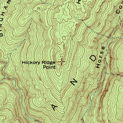 Topographic Map of Hickory Ridge Point, TN