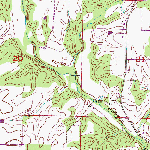 Topographic Map of West Fork Anderson Creek, AL