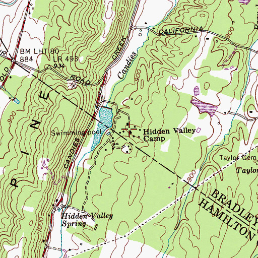 Topographic Map of Hidden Valley Camp, TN