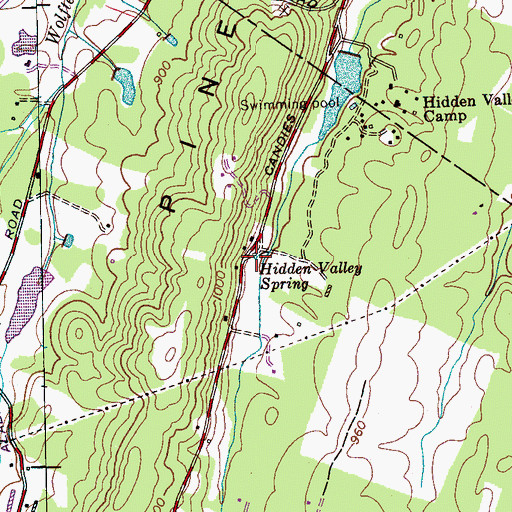 Topographic Map of Hidden Valley Spring, TN