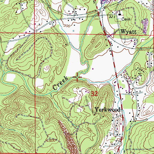Topographic Map of West Fork Burnt Cane Creek, AL