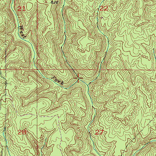 Topographic Map of West Fork Clifty Creek, AL