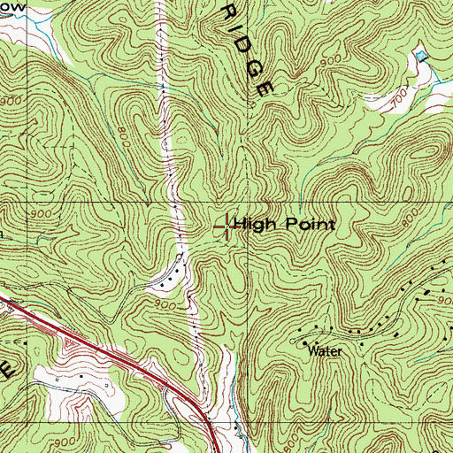 Topographic Map of High Point, TN
