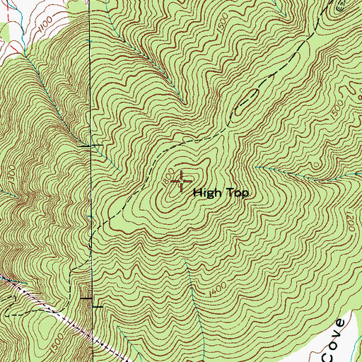Topographic Map of High Top, TN