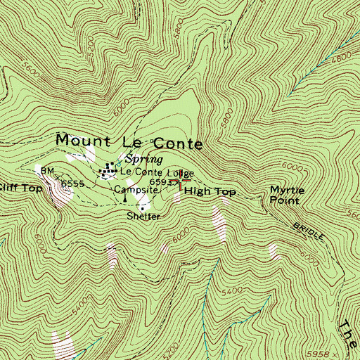 Topographic Map of High Top, TN