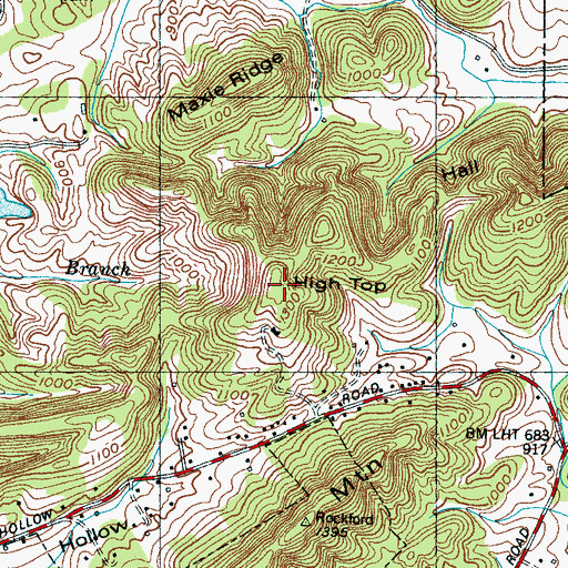 Topographic Map of High Top, TN