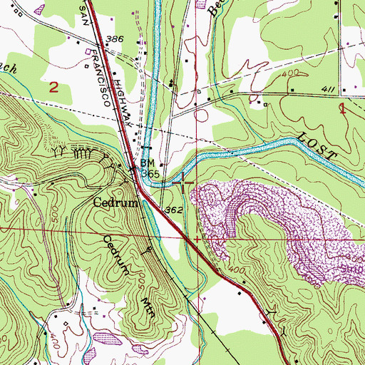 Topographic Map of West Fork Lost Creek, AL
