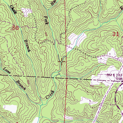 Topographic Map of West Fork Mill Creek, AL
