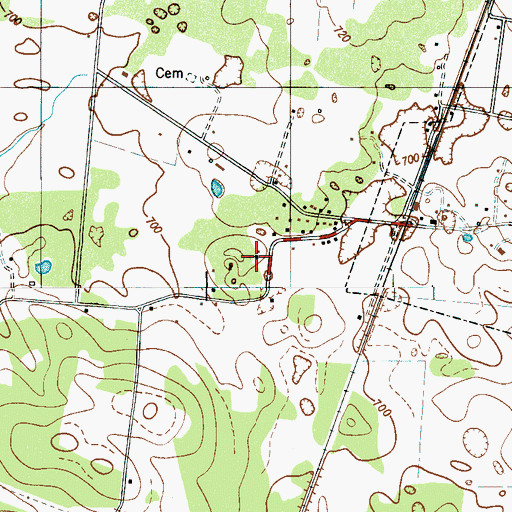 Topographic Map of Hill Grove School, TN