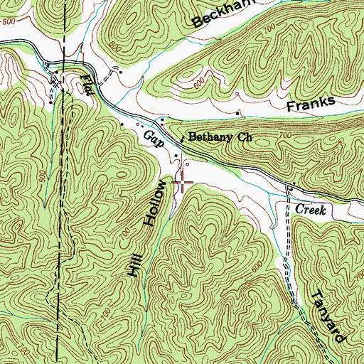 Topographic Map of Hill Hollow, TN