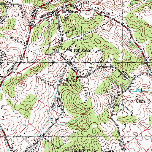 Topographic Map of Hill-Top Church, TN