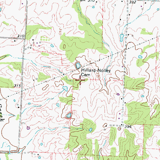Topographic Map of Hillard Nolley Cemetery, TN
