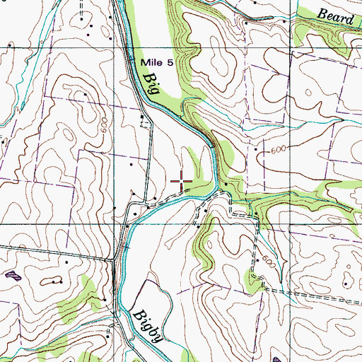 Topographic Map of Hills Chapel School, TN