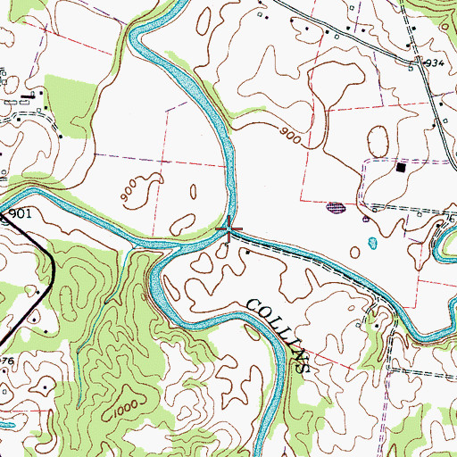 Topographic Map of Hills Creek, TN