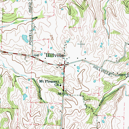 Topographic Map of Hillville, TN