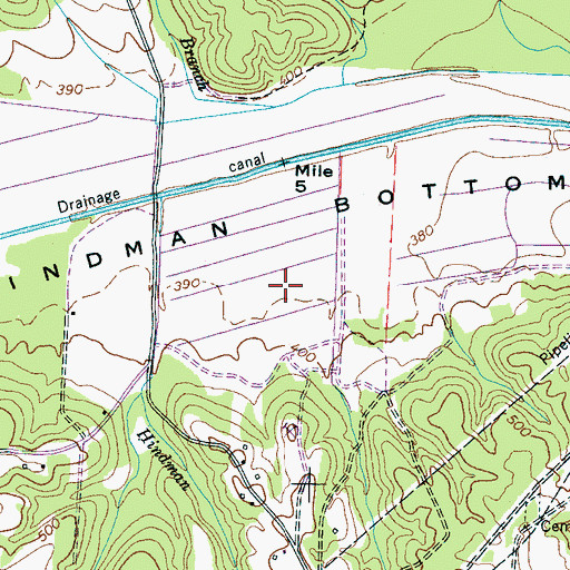 Topographic Map of Hindman Bottom, TN