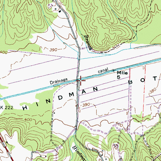 Topographic Map of Hindman Branch, TN