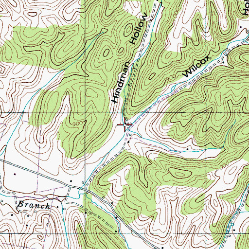 Topographic Map of Hindman Hollow, TN