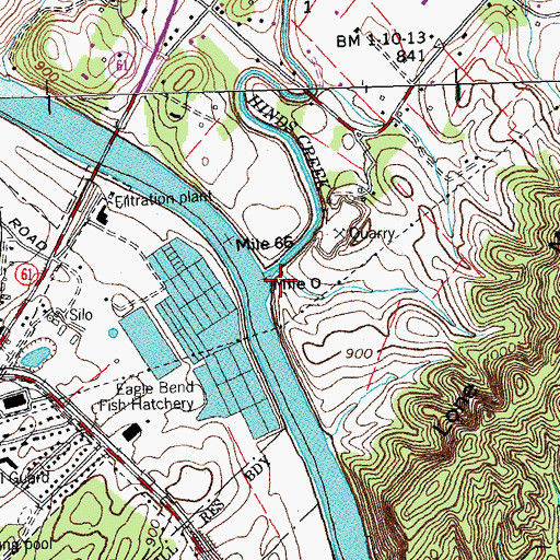 Topographic Map of Hinds Creek, TN