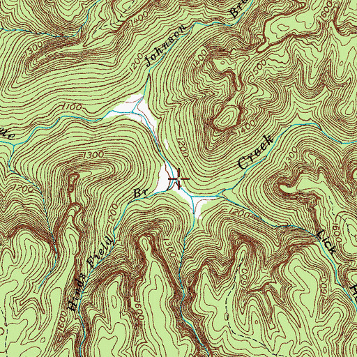 Topographic Map of Hinds Field Branch, TN