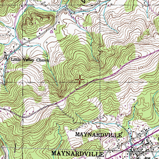 Topographic Map of Hinds Ridge, TN