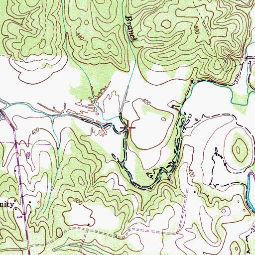 Topographic Map of Hineman Branch, TN