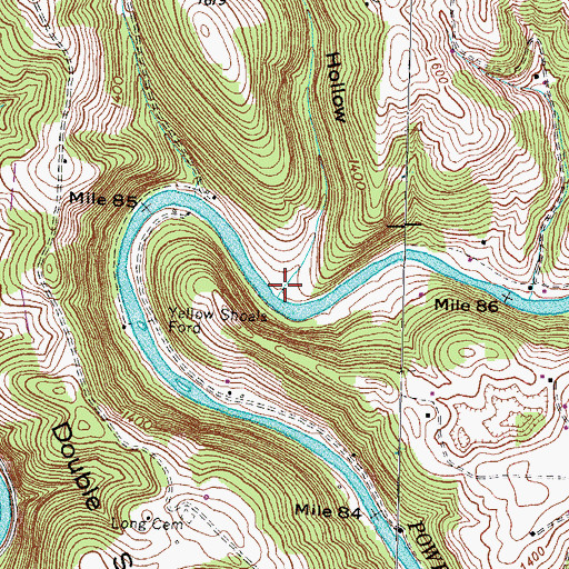 Topographic Map of Hines Hollow, TN