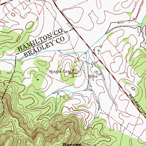 Topographic Map of Hinkle Cemetery, TN