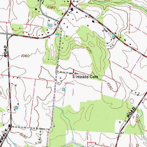 Topographic Map of Hinkle Cemetery, TN