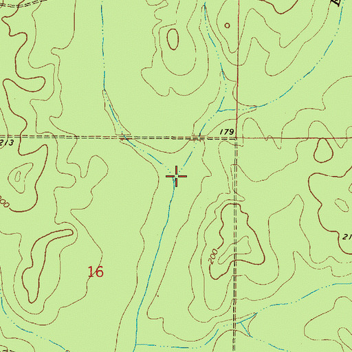 Topographic Map of West Pine Barren Creek, AL