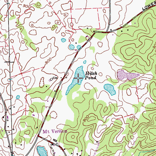 Topographic Map of Hitch Pond, TN