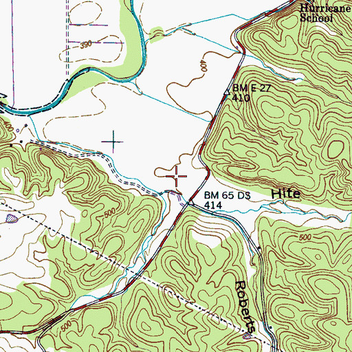 Topographic Map of Hite Hollow, TN