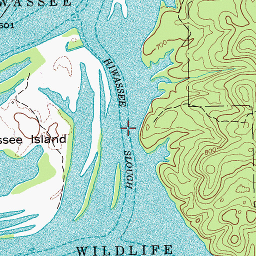 Topographic Map of Hiwassee Slough, TN
