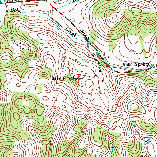 Topographic Map of Hix Pond, TN