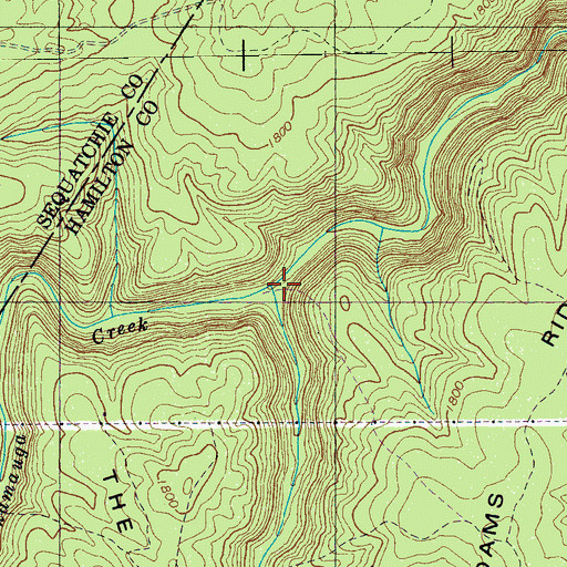 Topographic Map of Hixson Branch, TN