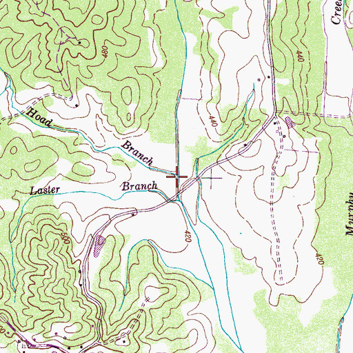 Topographic Map of Hoad Branch, TN