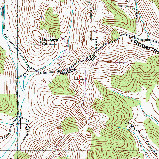 Topographic Map of Hobbs Hill, TN