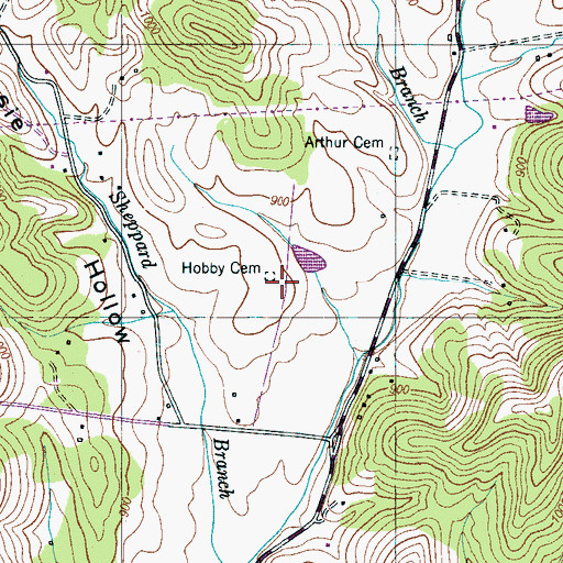 Topographic Map of Hobby Cemetery, TN