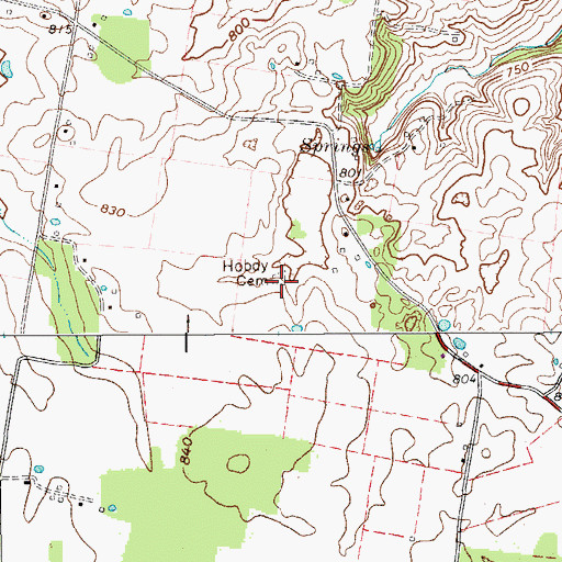 Topographic Map of Hobdy Cemetery, TN