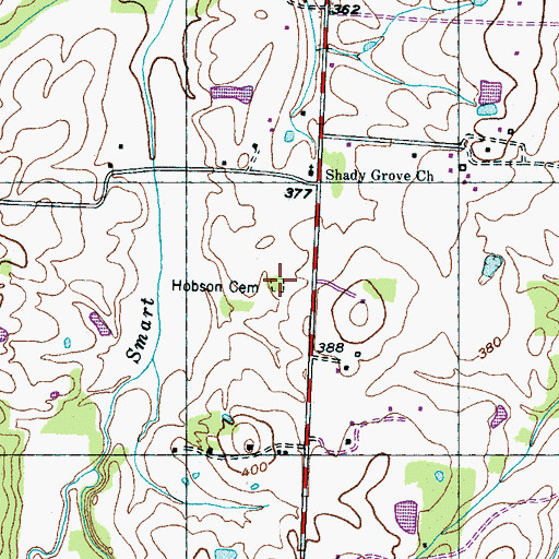 Topographic Map of Hobson Cemetery, TN