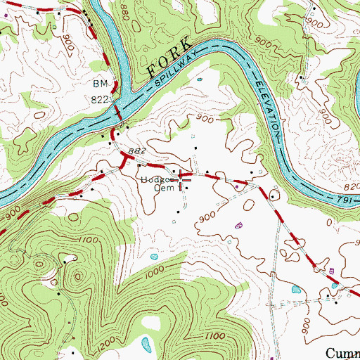 Topographic Map of Hodges Cemetery, TN