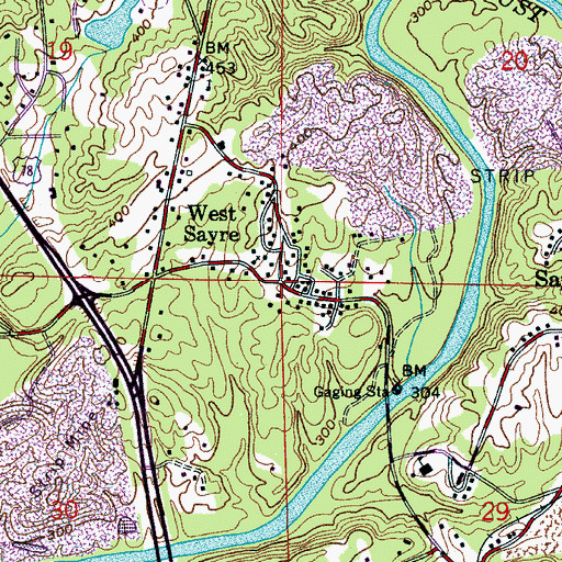 Topographic Map of West Sayre, AL
