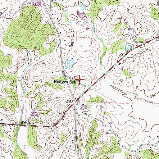 Topographic Map of Hodges School, TN