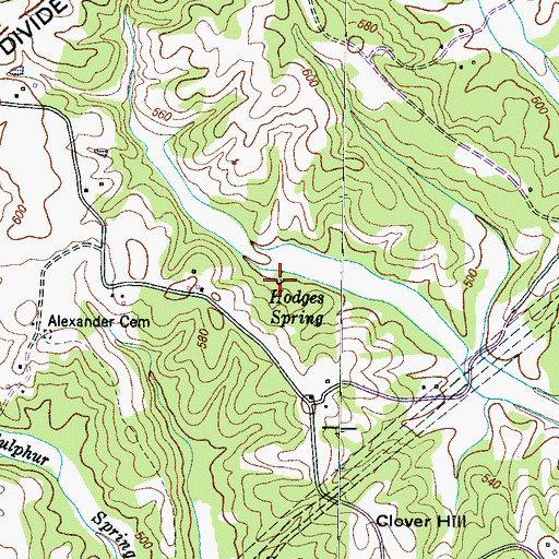 Topographic Map of Hodges Spring, TN